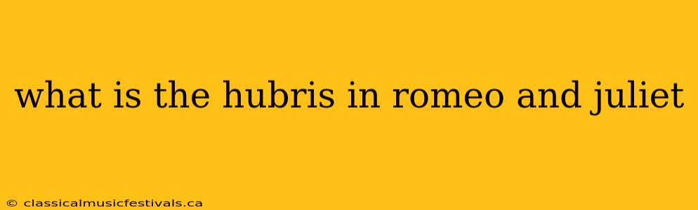 what is the hubris in romeo and juliet