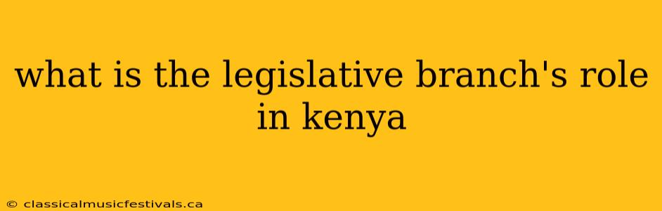 what is the legislative branch's role in kenya