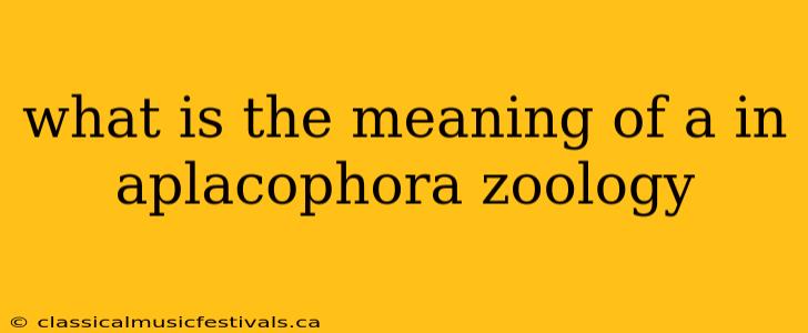 what is the meaning of a in aplacophora zoology