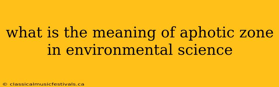 what is the meaning of aphotic zone in environmental science