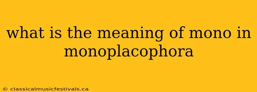 what is the meaning of mono in monoplacophora