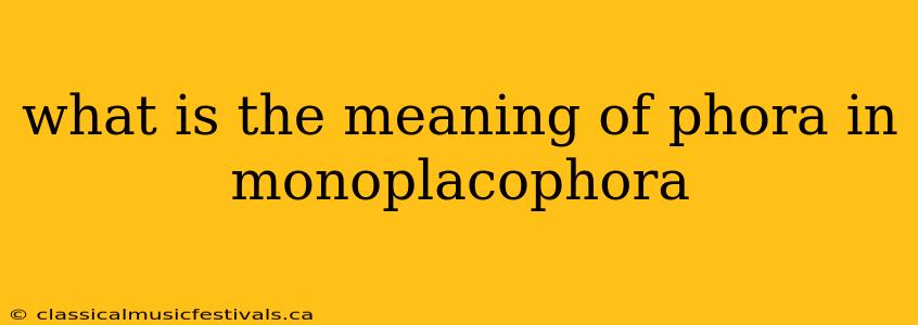 what is the meaning of phora in monoplacophora