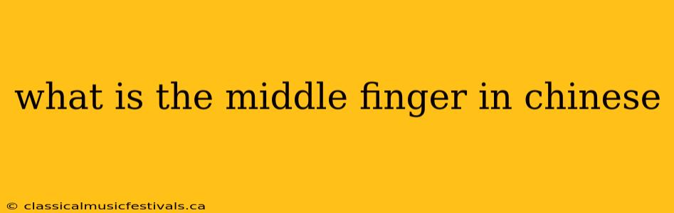 what is the middle finger in chinese