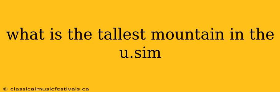 what is the tallest mountain in the u.sim