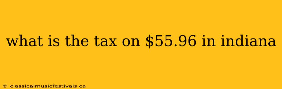 what is the tax on $55.96 in indiana