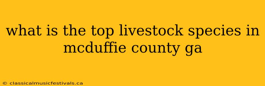 what is the top livestock species in mcduffie county ga