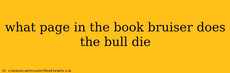 what page in the book bruiser does the bull die