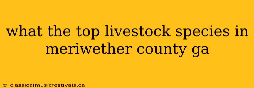 what the top livestock species in meriwether county ga