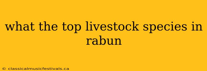 what the top livestock species in rabun