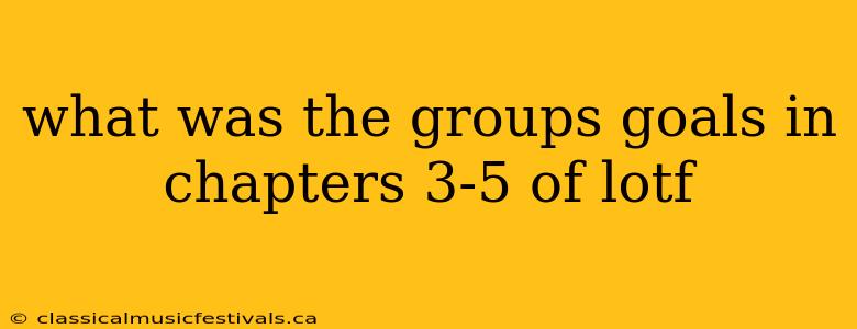 what was the groups goals in chapters 3-5 of lotf