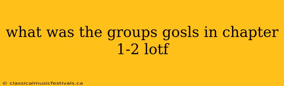 what was the groups gosls in chapter 1-2 lotf