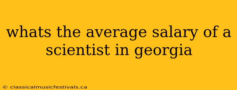 whats the average salary of a scientist in georgia