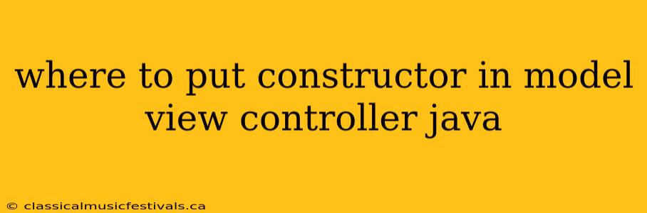 where to put constructor in model view controller java