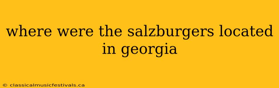 where were the salzburgers located in georgia