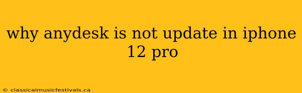 why anydesk is not update in iphone 12 pro