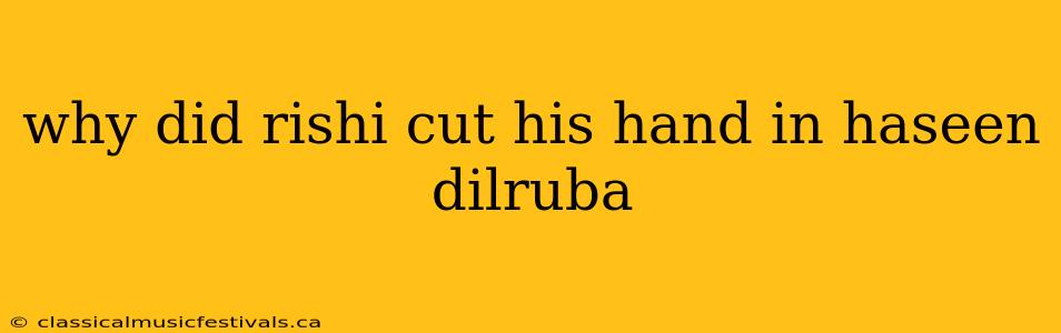 why did rishi cut his hand in haseen dilruba