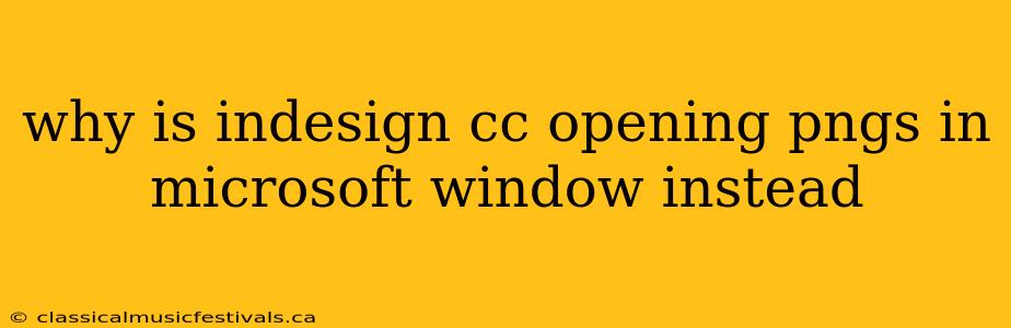 why is indesign cc opening pngs in microsoft window instead