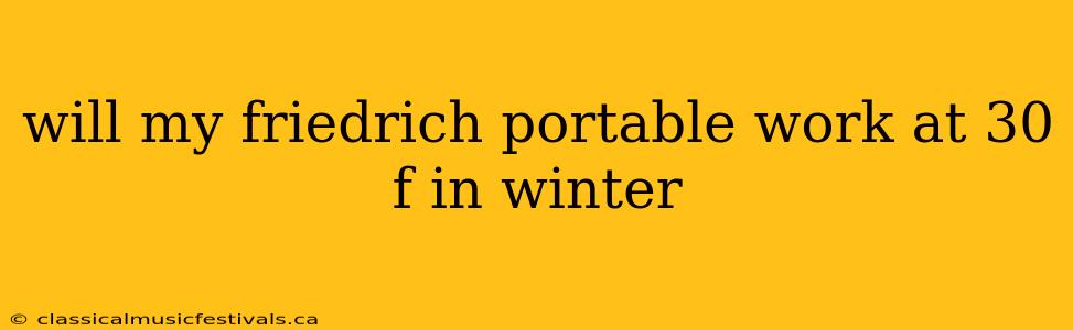 will my friedrich portable work at 30 f in winter