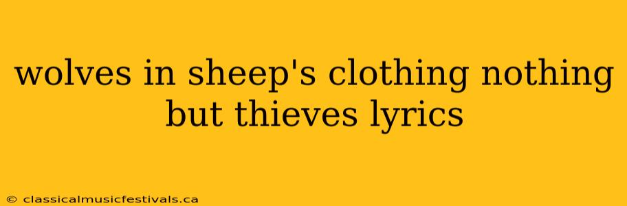 wolves in sheep's clothing nothing but thieves lyrics